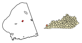 Ballard County Kentucky Incorporated and Unincorporated areas La Center Highlighted 2143336.svg