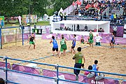 Deutsch: Beachhandball bei den Olympischen Jugendspielen 2018; Tag 6, 12. Oktober 2018; Jungen, Platzierungssspiel Ränge 5-6 – Thailand-Ungarn 0:2 English: Beach handball at the 2018 Summer Youth Olympics at 12 October 2018 – Boy's Placement Match 5-6 – Thailan-Hungary 0:2