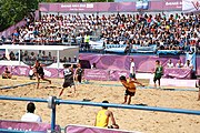 Deutsch: Beachhandball bei den Olympischen Jugendspielen 2018; Tag 3, 9. Oktober 2018; Jungs, Vorrunde, Gruppe A - Ungarn-Thailand 2:1 English: Beach handball at the 2018 Summer Youth Olympics at 9 October 2018 – Girls Preliminary Round Group A‎ – Hungary-Thailand 2:1