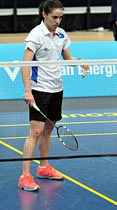 Spanish Beatriz Corrales at the 2015 Finnish Open Badminton Championships in Vantaa, Finland. Beatriz Corrales.JPG