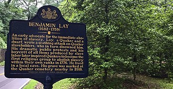 Benjamin Lay (1682 - 1759) Sign - Pennsylvania Historical and Museum Commission.jpg