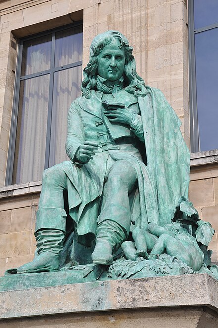 Statue of the writer Bernardin de Saint-Pierre in front of the Law Courts in Le Havre.