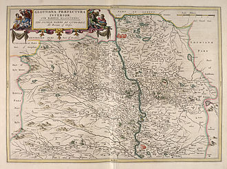 Lower Clydesdale from Blaeu's Atlas novus, 1654 Blaeu - Atlas of Scotland 1654 - GLOTTIANA PRAEFECTVRA INFERIOR - Lower Clydesdale.jpg