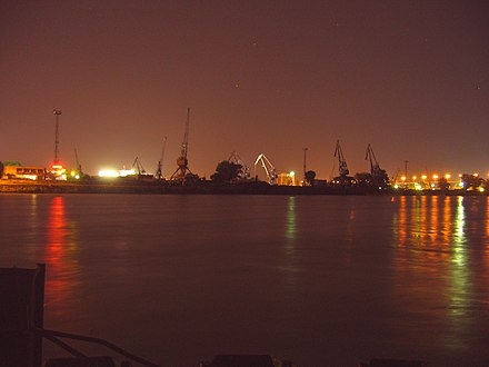 Port of Bratislava at night