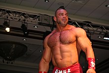 Brian Cage made his AEW debut at Double or Nothing as the mystery participant of the Casino Ladder Match, which he won Brian Cage 2017.jpg