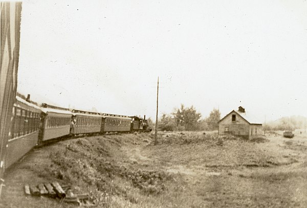 Bridgton & Harrison Railway (formerly Bridgton & Saco River Railroad) fan trip departing Bridgton Jct. on June 27th, 1937.