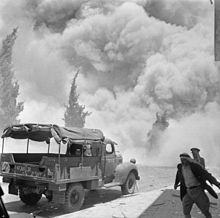 The explosion of a second bomb at the King David Hotel British Forces in the Middle East, 1945-1947 E31969.jpg