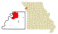 Buchanan County Missouri Incorporated and Unincorporated areas St. Joseph Highlighted.svg