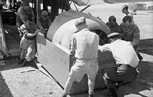 A BMW 801 Kraftei (power egg), being unloaded from a Gotha Go 242 transport glider. Russia, March 1943. Note the engine is already fitted with its cowling and cooling fan Bundesarchiv Bild 101I-332-3096-12, Russland, Entladen eines Lastenseglers Go 242.jpg