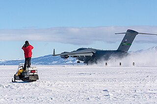 Phoenix Airfield Airport in Ross Island, Antarctica
