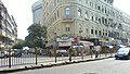 Cafe Mondegar, marking the beginning of Colaba Causeway, with Taj Hotel in the background