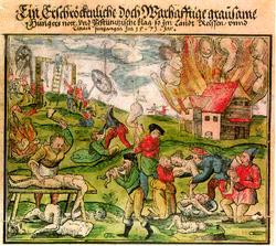 Cannibalism in Lithuania during the Livonian War in 1571 (German plate) Cannibalism 1571.PNG