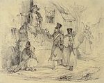 Soldats présentant leur bon de logement chez l'habitant, d'après Nicolas-Toussaint Charlet.