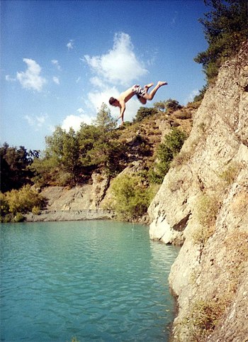 Cliff jumping in Cyprus