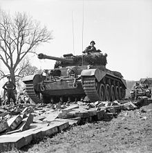 Comet tanks of the 2nd Fife and Forfar Yeomanry crossing the Weser at Petershagen, 7 April 1945 Comet tanks of the 2nd Fife and Forfar Yeomanry, 11th Armoured Division, crossing the Weser at Petershagen, Germany, 7 April 1945. BU3200.jpg