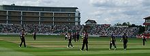 Somerset playing Yorkshire at the County Ground County ground taunton somerset stand.jpg