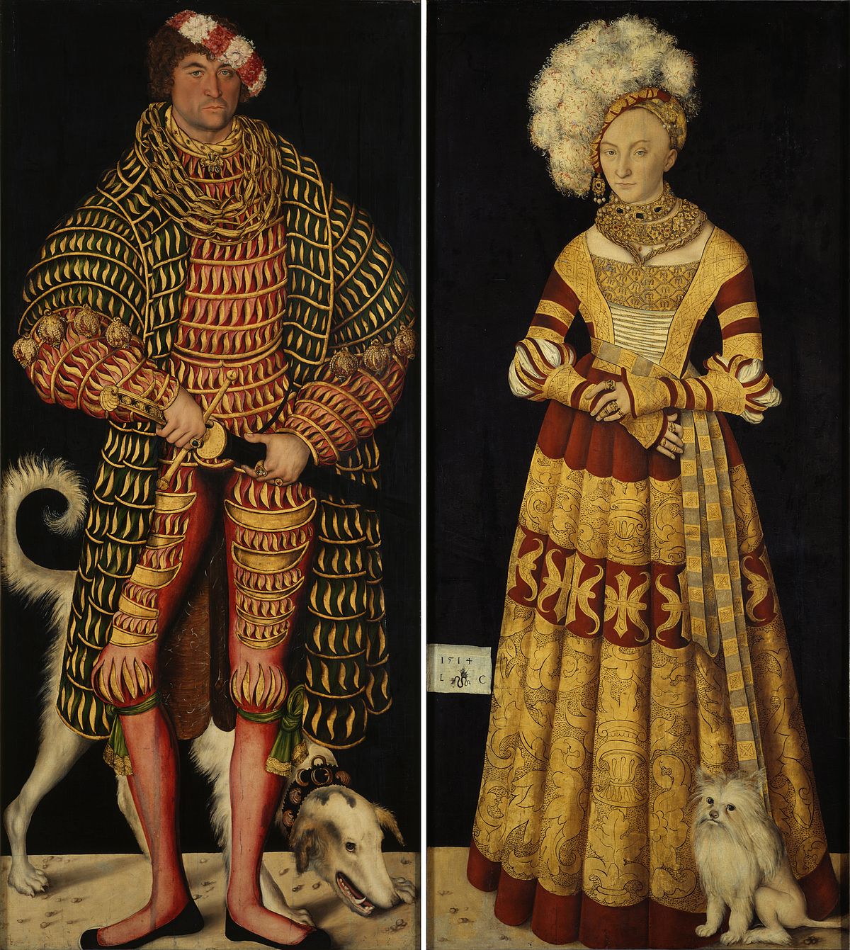 Portraits of Henry IV of Saxony and Catherine of Mecklenburg - Wikipedia; Portrety Lucasa Cranacha starszego