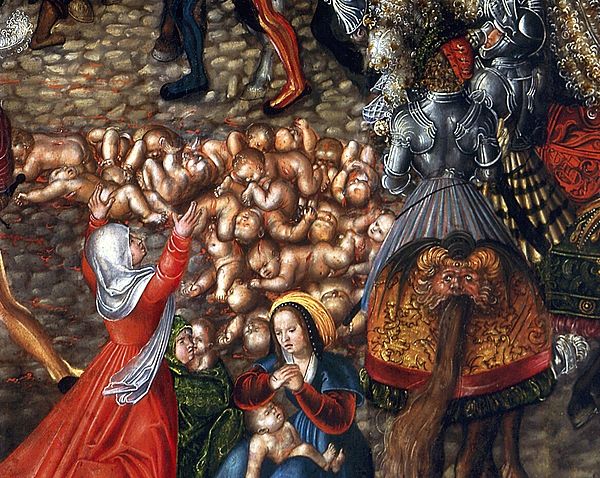 The Massacre of the Innocents (detail) by Lucas Cranach the Elder (c. 1515), National Museum in Warsaw.