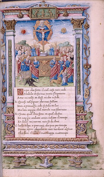 File:Cristoforo Majorana - The Triumph of Eternity is represented by a cart drawn by the Four Evangelists with their symbols; on the cart is a Gnadenstuhl representation of the Trinity (NYPL b12455533-426312)-crop1.jpg