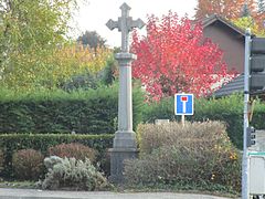 A Rue des Baraques-ban található kereszt fényképe.