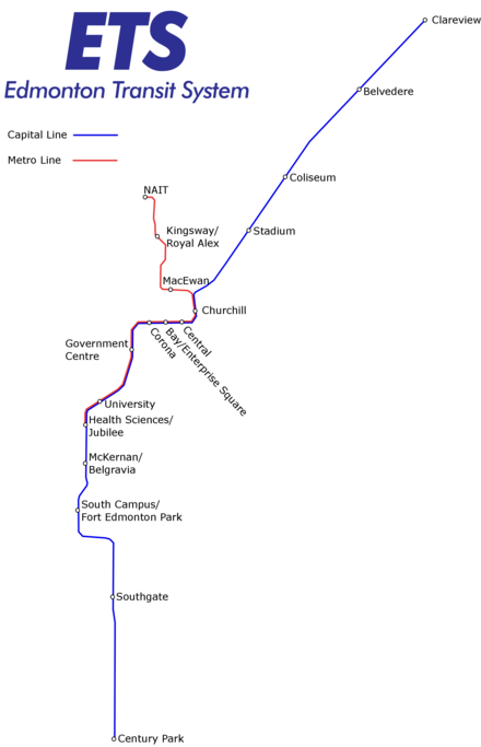 Edmonton's LRT map, click to enlarge.