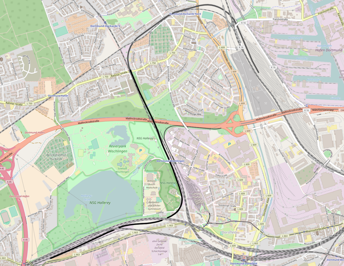 Spoorlijn Dortmund aansluiting Flm - Dortmund Güterbahnhof