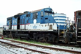 A locomotive of the Kyle Railroad, a shortline railroad that runs from north-central Kansas into eastern Colorado DCP 0441kyle.JPG