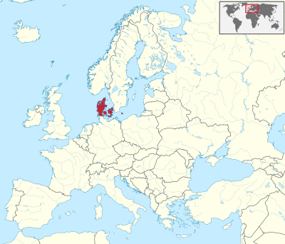 Location of Denmark within Europe