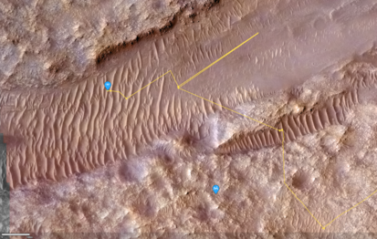 Detail of final position at Airfield Chi (χ), showing the dunes referred to as Valinor Hills.[129][130]