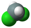 Spacefill-Modell von Dichlorsilan