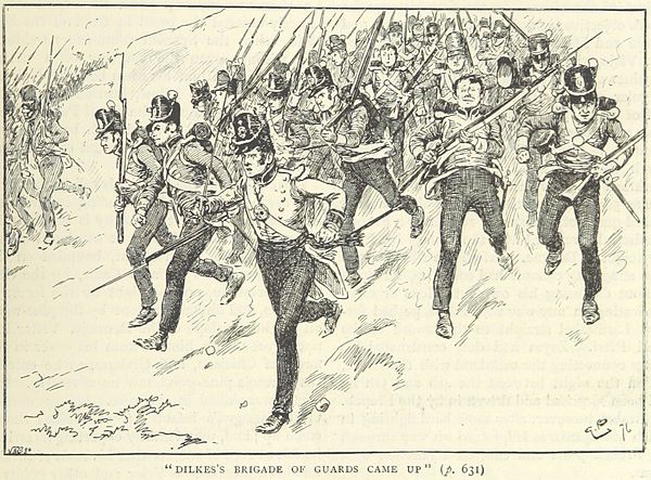 General Dilkes's brigade advances (from Illustrated Battles of the Nineteenth Century, 1895)