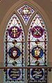 Stained glass window with images of Margaret of Cortona and Louis IX of France