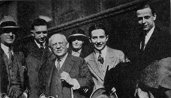 Second from left in 1926 group greeting Carl Laemmle in Los Angeles