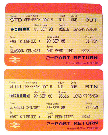 Child return ticket from East Kilbride to Glasgow