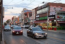 Toronto's second largest Chinatown, also known as East Chinatown, is located north of Riverside, around Broadview Avenue and Gerrard Street. Eastchina Town at Gerrard St E 2023.jpg
