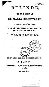 Maria Edgeworth, Bélinde, 1802    