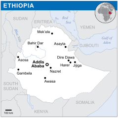 Mapa Etiopii
