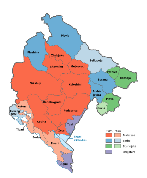 File:Ethnic map of Montenegro by municipality according to 2011 census and 2023 borders (in Albanian).svg