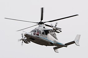 English: Eurocopter X3 (cn 1, Prototype, reg. F-ZXXX) high-speed helicopter flying a display at ILA Berlin Air Show 2012. Deutsch: Eurocopter X3 (cn 1, Prototyp, Reg. F-ZXXX) bei einer Flugvorführung auf der ILA Berlin Air Show 2012.