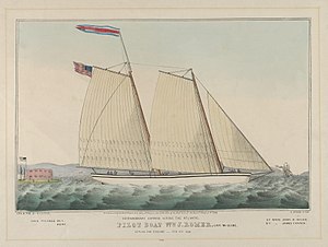 Außergewöhnlicher Express über den Atlantik - Lotsenboot William J. Romer, Kapitän McGuire, Abfahrt nach England 9. Februar 1846 MET DP853636.jpg