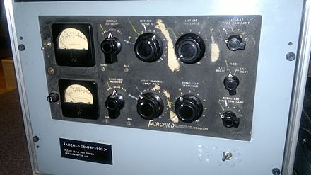 A Fairchild 670 stereo compressor. Fairchild's mono equivalent, the 660, was used extensively during the Revolver sessions and contributed to the robust sounds captured on the album.[99]