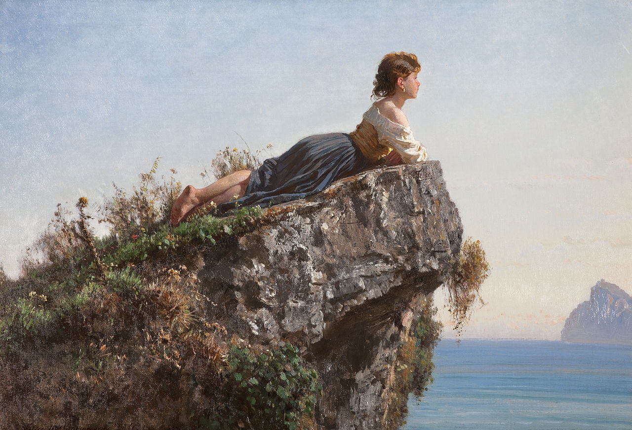 Filippo Palizzi - La Fanciulla sulla roccia a Sorrento.jpg