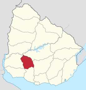Розміщення департаменту Флорес на мапі Уругваю.