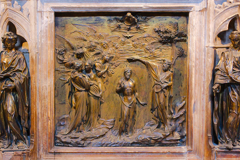 File:Fonte battesimale di Siena Lorenzo Ghiberti battesimo di Gesu.jpg