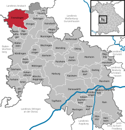 Läget för Fremdingen i Landkreis Donau-Ries
