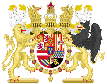 Full Ornamented Coat of Arms of Philip V of Spain, with Navarre.svg