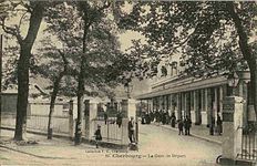 La gare, du côté des départs, en 1920.