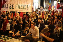 Pro-Palestinian protest in Brisbane, Australia, 1 August 2014 Gaza Protest Brisbane 1 August 2014 13.JPG