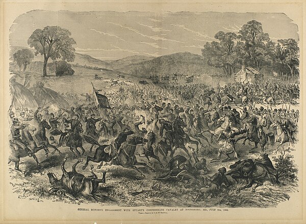 General Buford's Engagement with Stuart's Confederate Cavalry at Boonsboro, MD. July 9, 1863