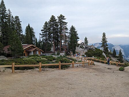 Glacier Point path and building